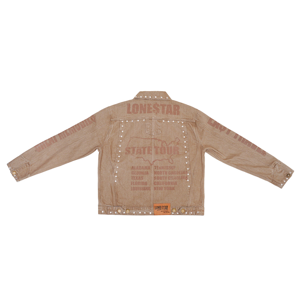 Lone$tar "State Tour" Studded Sand Denim Jacket