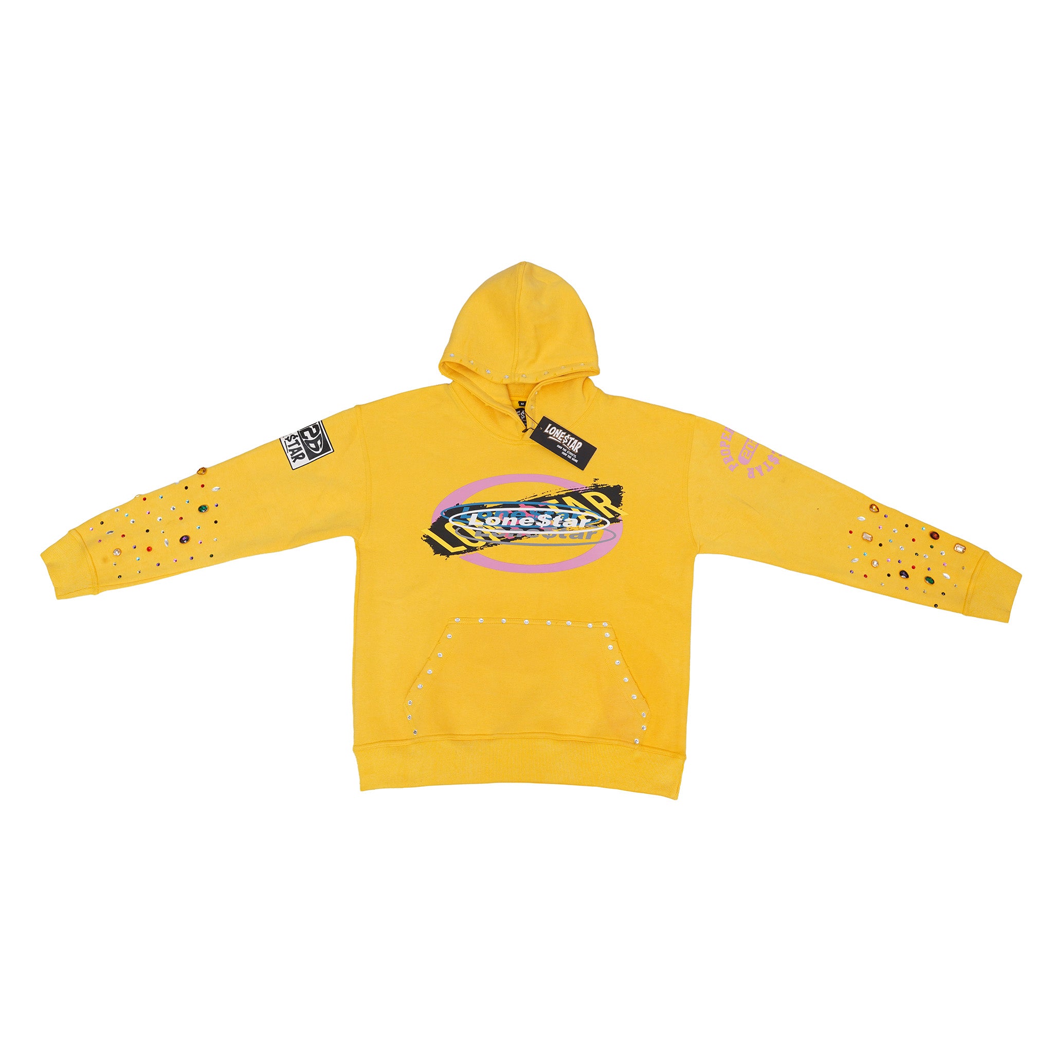 Lone$tar “Solar Vibe” Studded Graphic Yellow Sweatsuit