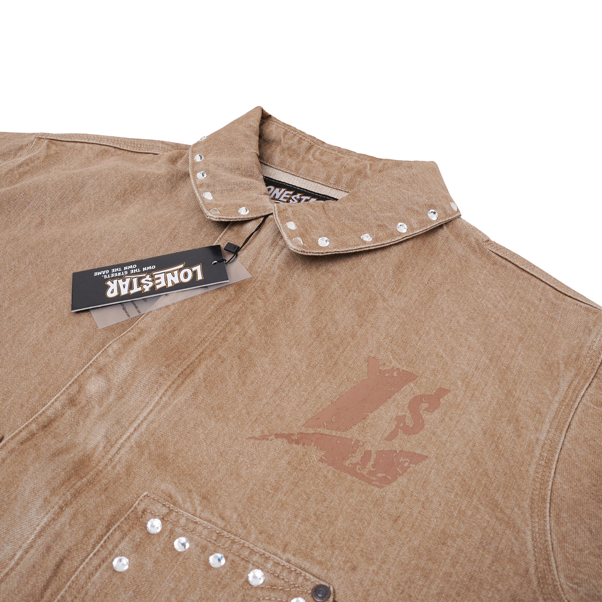 Lone$tar "State Tour" Studded Sand Denim Jacket