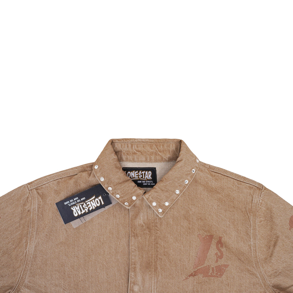 Lone$tar "State Tour" Studded Sand Denim Jacket